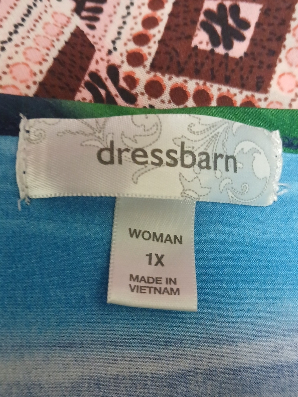 ​Dressbarn Women's Plus Size 1X Asymmetric Layered Watercolor Stripe Sleeveless - Picture 6 of 8